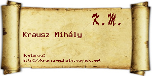 Krausz Mihály névjegykártya